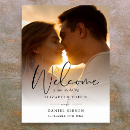 Poster Placa de Boas-Vindas de Casamento com Fotografia e
