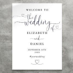 Poster Placa de Boas-Vindas de Casamento com Letra de Cor