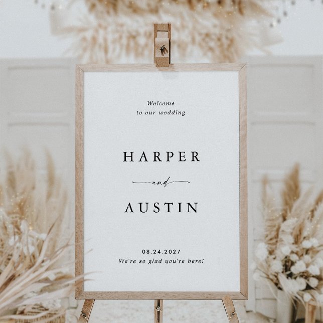Poster Placa de Boas-Vindas de Casamento com Letra Modern (Criador carregado)