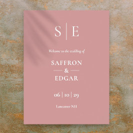 Poster Placa de Boas-Vindas de Casamento com Monograma Mi