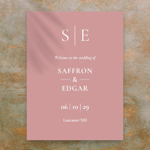 Poster Placa de Boas-Vindas de Casamento com Monograma Mi