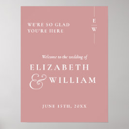 Poster Placa de Boas-Vindas de Casamento com Monograma Mo