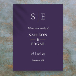 Poster Placa de Boas-Vindas de Casamento com Monograma Ro