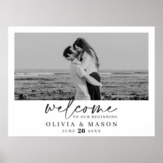 Poster Placa de Boas-Vindas de Casamento com Roteiro Mode (Frente)