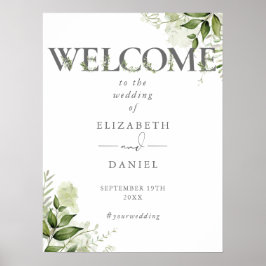 Poster Placa de Boas-Vindas de Casamento com Tipografia F