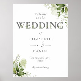 Poster Placa de Boas-Vindas de Casamento com Tipografia F