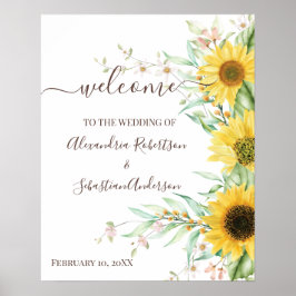 Poster Placa de Boas-Vindas de Casamento com Verdura de G