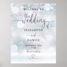 Poster Placa de Boas-Vindas de Casamento de Inverno com L