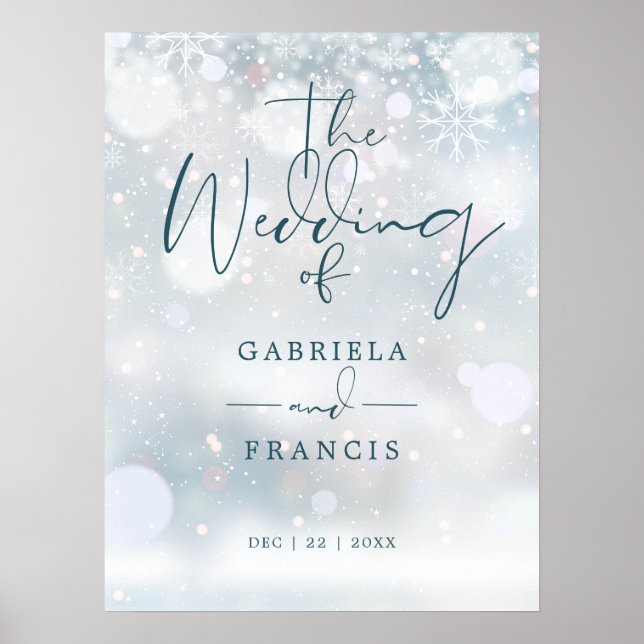 Poster Placa de Boas-Vindas de Casamento Elegante País da (Frente)