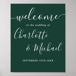 Poster Placa de Boas-Vindas de Casamento em Letra Chic Ve