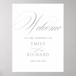 Poster Placa de Boas-Vindas de Casamento em Letra Elegant
