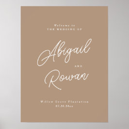 Poster Placa de Boas-Vindas de Casamento em Letra Sand Bo