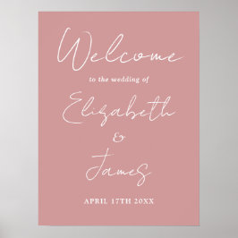 Poster Placa de Boas-Vindas de Casamento em Rotina Minima