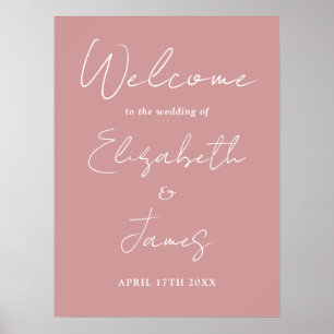 Poster Placa de Boas-Vindas de Casamento em Rotina Minima