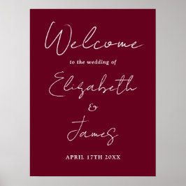 Poster Placa de Boas-Vindas de Casamento em Script Minima
