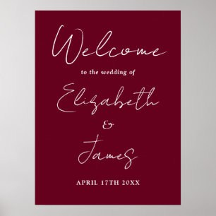 Poster Placa de Boas-Vindas de Casamento em Script Minima