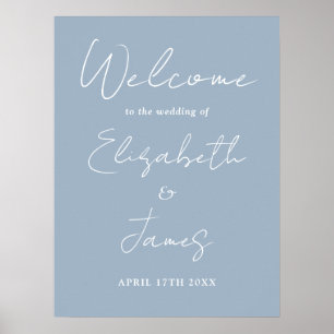 Poster Placa de Boas-Vindas de Casamento em Script Minima