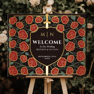 Poster Placa de Boas-Vindas de Casamento Fantasia Espada