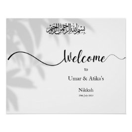 Póster Placa de Boas-Vindas de Casamento Islâmico