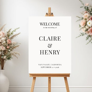 Poster Placa de Boas-Vindas de Casamento Minimalista