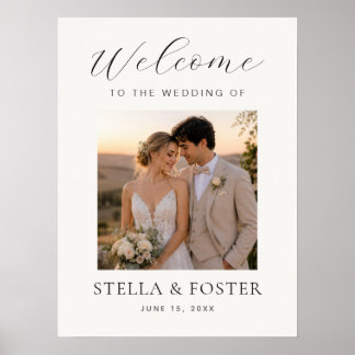 Poster Placa de Boas-Vindas de Casamento Minimalista Eleg
