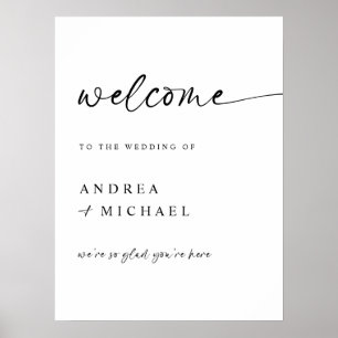 Poster Placa de Boas-Vindas de Casamento Minimalista Mode