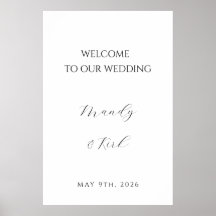 Placa de Boas-Vindas de Casamento Minimalista | Pe