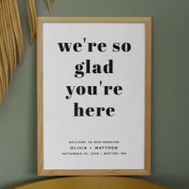 Poster Placa de Boas-Vindas de Casamento Minimalista Pret