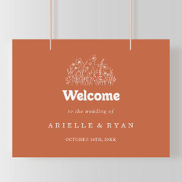 Poster Placa de Boas-Vindas de Casamento Minimalista Terr