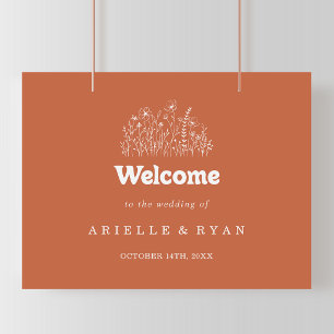 Poster Placa de Boas-Vindas de Casamento Minimalista Terr