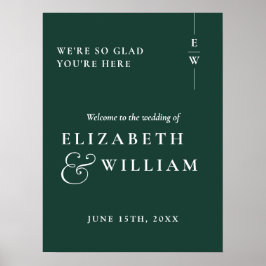 Poster Placa de Boas-Vindas de Casamento Monograma Modern