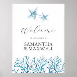 Poster Placa de Boas-Vindas de Casamento na Praia Estrela