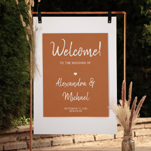 Poster Placa de boas-vindas de casamento outono moderno e