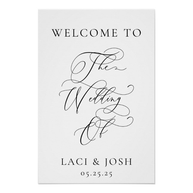 Póster Placa de Boas-Vindas de Casamento Personalizada |  (Frente)