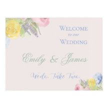 Placa de Boas-Vindas de Casamento Romântico