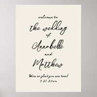 Placa de Boas-Vindas de Casamento Simples Vintage 