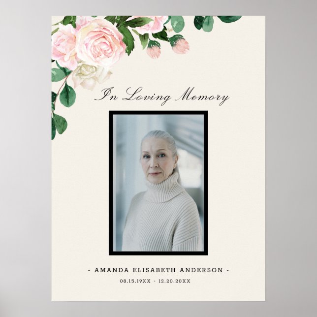 Poster Placa de Boas-Vindas de Celebração Floral de Funer (Frente)