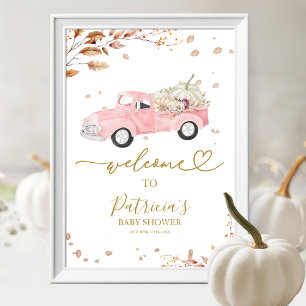Poster Placa de Boas-Vindas de Chá de Bebê da Menina do O