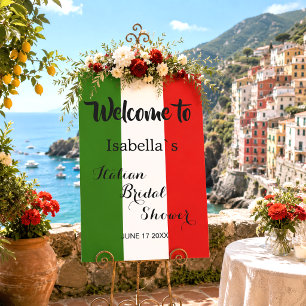 Poster Placa de Boas-Vindas de Chá de Noiva Italiano Simp
