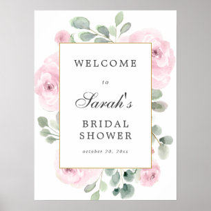 Poster Placa de Boas-Vindas de Chuveiro de Noiva Floral R