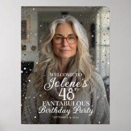 Poster Placa de boas-vindas de festa de aniversário com f