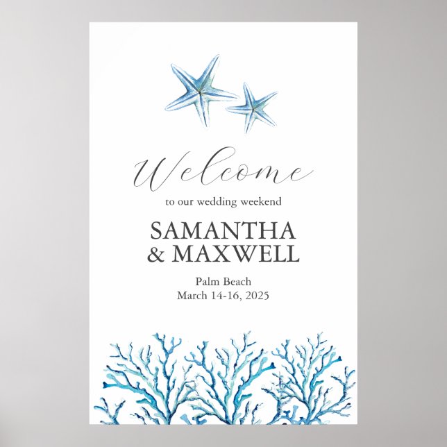 Poster Placa de Boas-Vindas de Fim de Semana de Casamento (Frente)