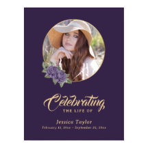 Placa de Boas-Vindas de Foto de Funeral com Florai