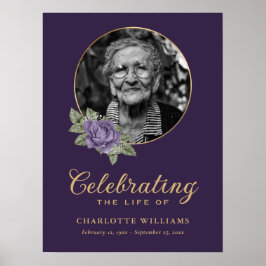 Poster Placa de Boas-Vindas de Foto de Funeral Floral Dou