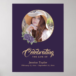 Poster Placa de Boas-Vindas de Foto de Funeral Memorial F