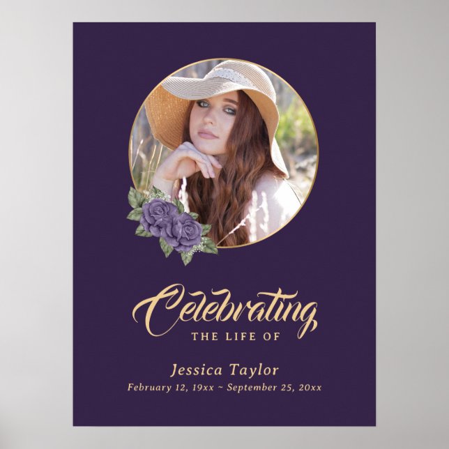 Poster Placa de Boas-Vindas de Foto de Funeral Memorial F (Frente)