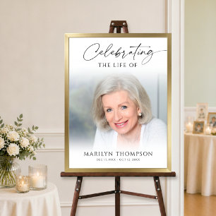 Poster Placa de Boas-Vindas de Funeral com Foto de Celebr