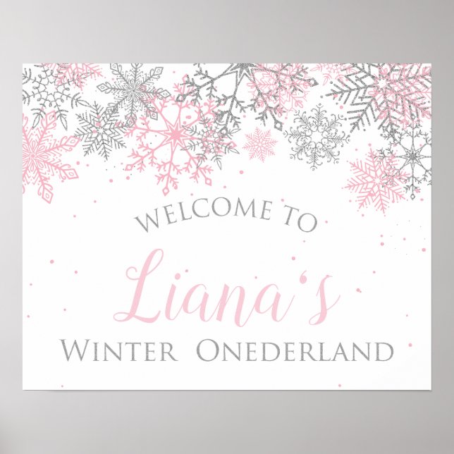 Poster Placa de Boas-Vindas de Inverno Onederland (Frente)