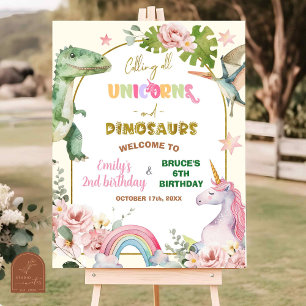 Poster Placa de Boas-Vindas de Irmãos Conjuntos de Unicór