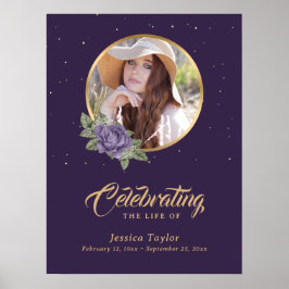 Poster Placa de Boas-Vindas de Memorial de Funeral com Fo